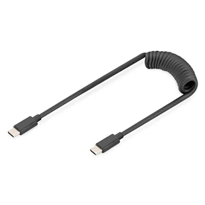 Image of DIGITUS Spiral Cable USB 2.0 C to 2.0, PD 60W Max; 1 m