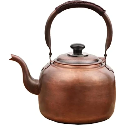 Image of ATAAY Whistling Tea Pot, Kettle for Stove Top, Metal Pots, Modern Gasstove Tops Pure Copper Kettle(3L/5L)