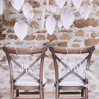 Image of Ginger Ray Mrs Acrylic Wedding Chair Signs Decoration 2 Pack