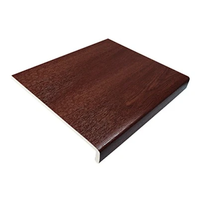 Image of 250mm Rosewood UPVC Window Board/Cill Cover 2.5m Long 9mm Thick Plastic Sill Capping
