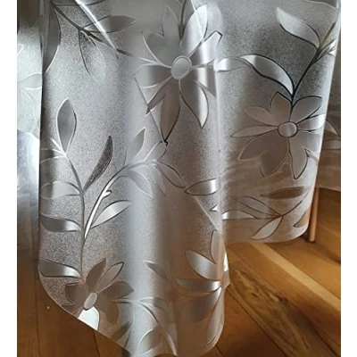 Image of Rectangular Oilcloth Clear PVC Wipe Clean Tablecloth Table Protector Cover 140cm x 200cm 55x78