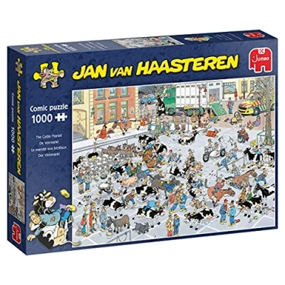 Image of Jumbo, Jan Van Haasteren The Cattle Market, Jigsaw Puzzles for Adults, 1000 Piece