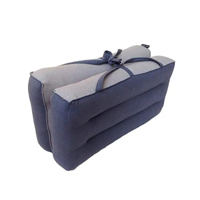 Image of Traditional Thai Kapok Foldable Yoga Meditation Cushion with Carry Handle (Grey, Silver)