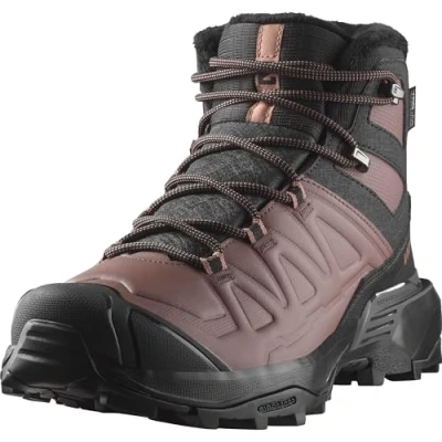 Image of Salomon Women&#039;s X Ultra Snowpilot Waterproof Walking Shoe, Black/Peppercorn/Cognac, 7.5 UK