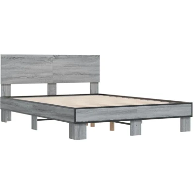 Image of vidaXL Bed Frame without Mattress Grey Sonoma 120x200 cm