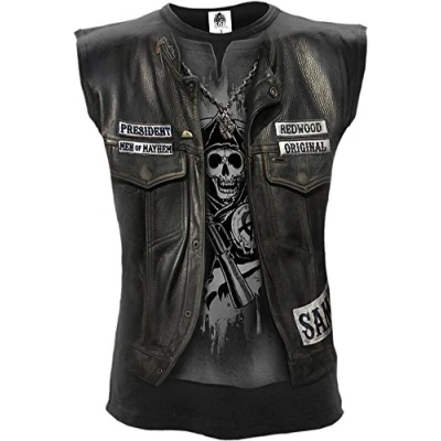 Image of Spiral Men Jax WRAP Allover Licensed Sleeveless T Shirt Black Medium