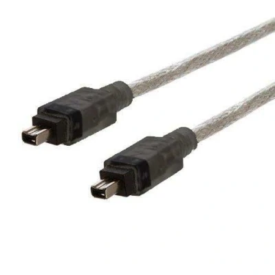Image of AAA PRODUCTS HIGH GRADE FireWire/ILINK/DV/IEEE 1394 Cable Works with Mac &amp; PC Fully Moulded End Connector For Camera, Camcorder, External Drive, Docking Station and more (4 pin 4 pin)