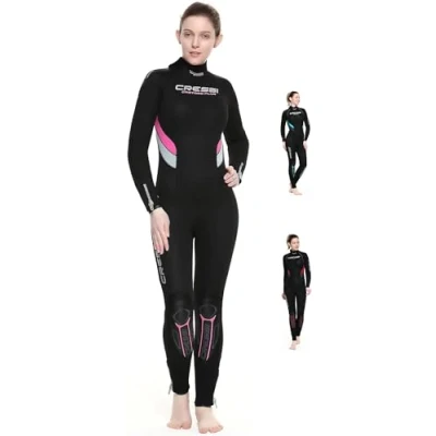 Image of Cressi Women&#039;s Castoro Lady Modular Wetsuit, Black/Pink/Grey, Small Size 2 UK