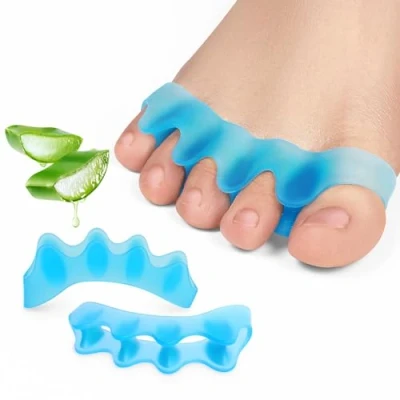 Image of Promifun Toe Separators, 4 Pack Bunion Corrector for Women/Men, Spacers, Foot Alignment Dividers to Correct Bunions, Hammertoes, Relief Restore Feet Blue