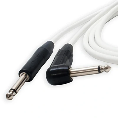 Image of Van Damme Guitar Effects Pedal Patch Leads. Neutrik NP2RX BAG 1/4 inch Mono Cable (3m, White)