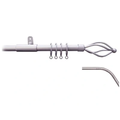 Image of Speedy County Metal 19mm Crown 3 Sided Bay Curtain Pole Set, Silver, 420 Cm