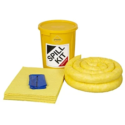 Image of 35 Litre Chemical, Acid, Hazmat Spill Kit in a Plastic Drum Ideal for Hazardous Chemical Containment Garages, Workshops, and Laboratories