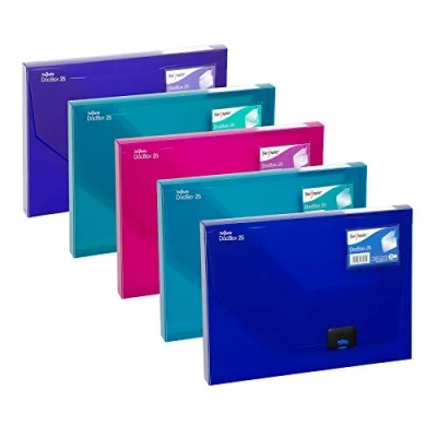 Image of Snopake A4 DocBox Electra Assorted 25 mm Box File with Push Lock (Pack of 5) Ref: 14832