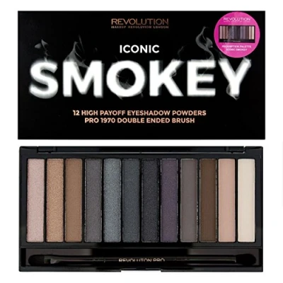 Image of Makeup Revolution Redemption Palette 12 Zestaw Cieni Do Powiek Iconic Smokey 13 g (12 Colour) [KOSMETYKI]