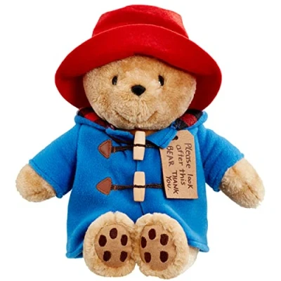 Image of Rainbow Designs Cuddly Classic Paddington Bear Toy, 21cm Sitting Teddy with Soft Duffle Coat and Real Toggles, Battered Red Felt Hat