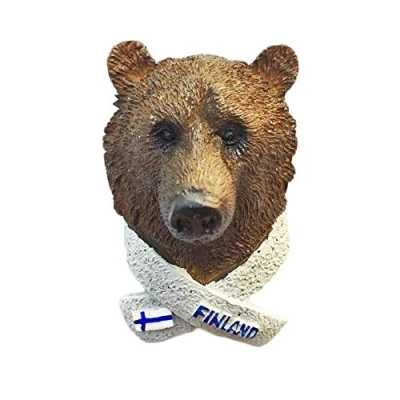 Image of Wedare Finland 3D Bear Head Refrigerator Magnet Tourist Souvenirs Resin Magnetic Stickers Fridge Home &amp; Kitchen Decoration from China