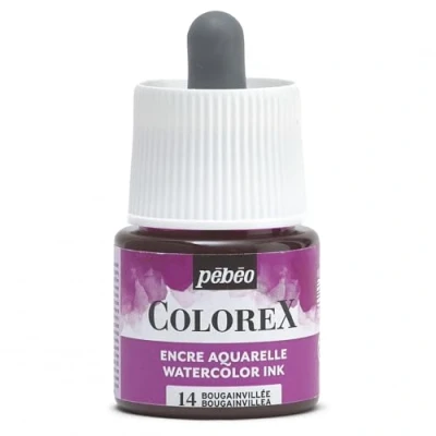 Image of Pébéo Bougainville Colorex Ink 45 ml Watercolour Velvety Pink Multi Tool Drawing for All Media