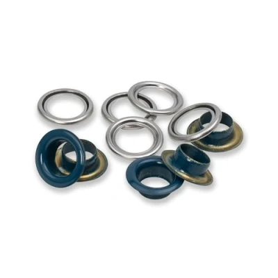 Image of Eyelets with washers [20 pieces Ø 11 mm] Prym navy blue/metallic silver
