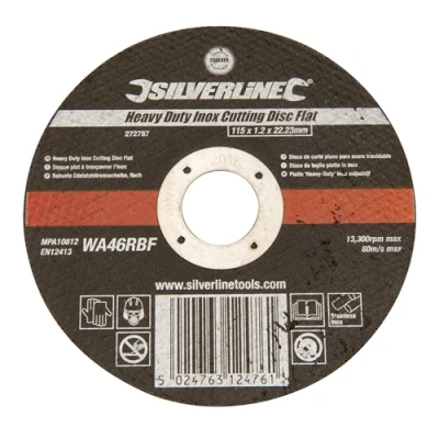 Image of Silverline Heavy Duty Inox Slitting Disc Flat 115 x 1.2 22.23mm