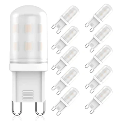 Image of LED G9 Bulbs 2W Equivalent to Halogen 20W 25W 28W, Light Warm White 2700K, 360Beam Angle, AC 220V 240V, CRI 83+, Non Flicker, Dimmable Energy Saving Bulbs, 10pack