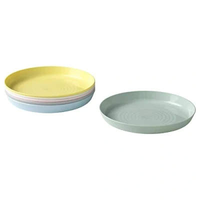 Image of 2 x Plastic Plate 6 Pack 19 centimetres Pastel Multi Coloured