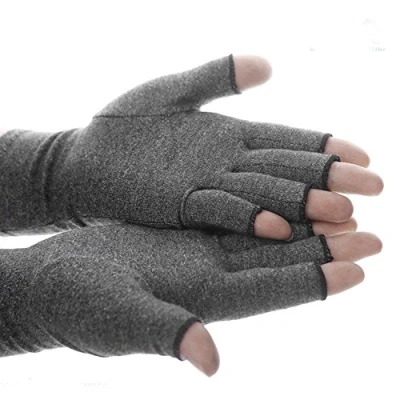 Image of 2Pairs Arthritis Compression Gloves Women Ladies Doctor Written Handbook Relieve Symptoms Raynauds Disease Carpal Tunnel (Grey, S)