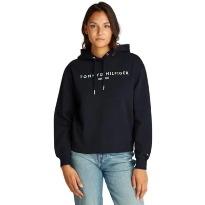 Image of Tommy Hilfiger Women’s Logo Hoodie, Blue (Desert Sky), XL