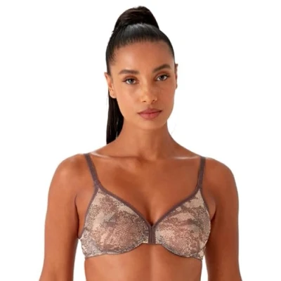 Image of Gossard Women&#039;s Glossies Sheer Bra, Snake Print, 38B