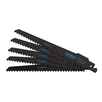 Image of Draper Bi metal Reciprocating Saw Blades for Plaster Cutting, 150mm, 6tpi (Pack of 5)