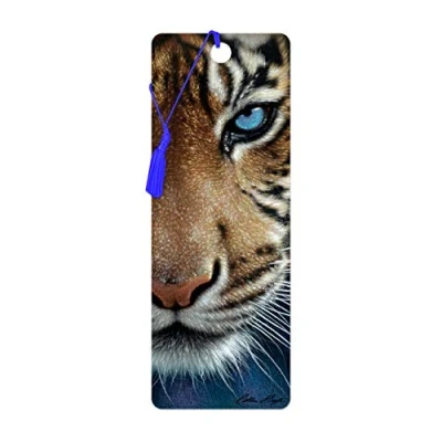 Image of 3D LiveLife Bookmark Blue Eyes from Deluxebase. A Tiger with lenticular Artwork Licensed Renowned Artist Colin Bogle