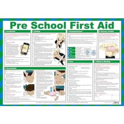 Image of Safety First Aid Group Pre School Poster, Laminated, 59x42cm