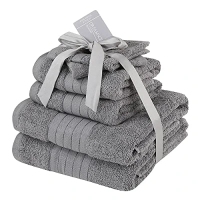 Image of Brentfords 100% Cotton Extra Large Bathroom Towel Sheets Premium Quality, Super Absorbent &amp; Quick Drying Jumbo 90 x 150cm Luxury Set of 2 Grey
