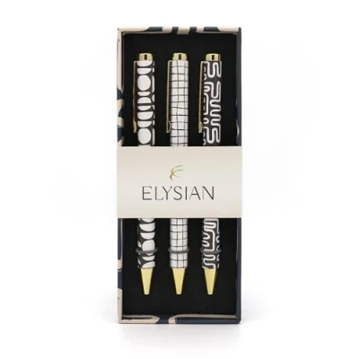 Image of Robert Frederick Elysian Monochrome Mixed Design Ballpoint Pens in Gift Box Set of 3