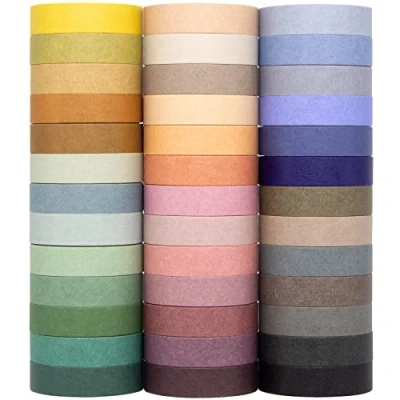 Image of Jniseger Morandi Washi Tape Set 39 Rolls, Colorful Masking Adhesive for DIY Crafts, Bullet Journals, Planners, Scrapbooking, (Nature Color 39)