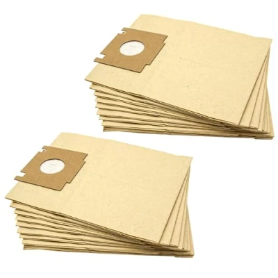 Image of vhbw 20x Vacuum Cleaner Bag compatible with Moulinex Alto CEH 251, Galeo CEJ 141, 151 Cleaner, paper, 23 cm x 18 cm, Sand Coloured