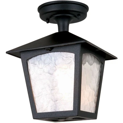 Image of York 1 Light Outdoor Ceiling Lantern Black, E27