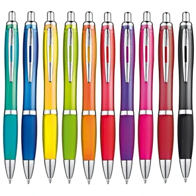 Image of Libetui 10 Ergonomic Ballpoint Pen Set Non Slip Grip Zone Large Capacity Colours Retractable Multicoloured Blue Ink