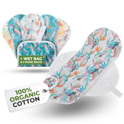 Image of EcoComfort Organic Cotton Reusable Panty Liners for Women &amp; Teens (Small, 7 Pack); High Temp Washable Cloth Liners; Stay Fresh Dry, Daily Vaginal Discharge Only; 100% Breathable (no PUL)