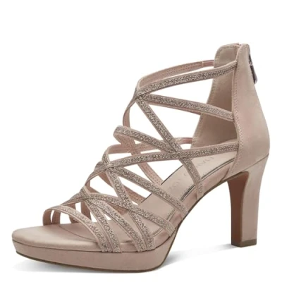 Image of MARCO TOZZI Women&#039;s 2 28373 42 Heeled Sandal, Powder Comb, 4