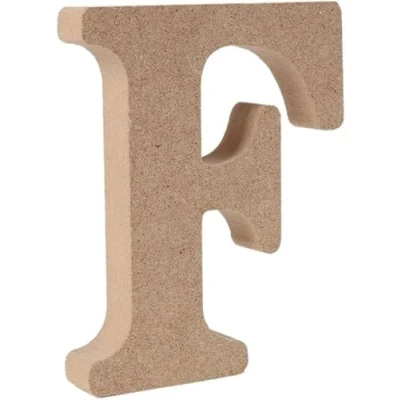 Image of Wooden MDF Letter F Size 13cm Arts &amp; Crafts Personalized Name Free Standing Letters (F)
