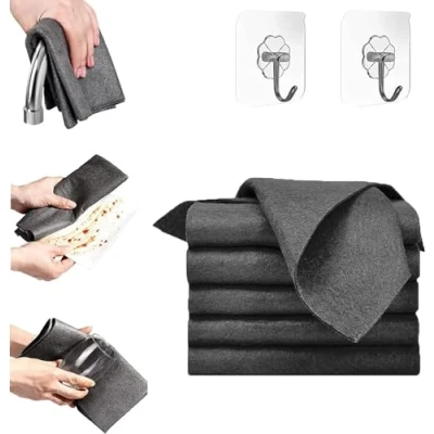 Image of Gienslru Sparklean Cleaning Cloths, Streak Free Microfiber Magic Wipes, Sparkclean Window Spark Clean Cloths (5Pcs)