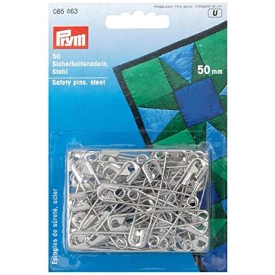Image of Prym Safety Pins with Coil, Silver, Alloy Steel, 50 mm, silberfarbig, Stück, KTE