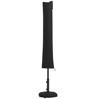 Image of Outsunny Parasol Cover, Cantilever Umbrella Banana Cover with Zipper for Outdoor Garden, Patio, Black