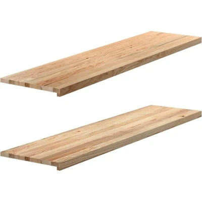 Image of vidaXL Window Sills 2 pcs Untreated 160x40x2 cm Solid Wood Oak
