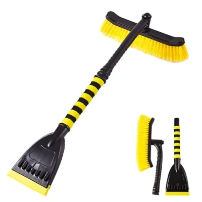 Image of XIANTIAN Ice Scraper,Ice Scraper with360 Pivoting Brush 3IN1 Car Essentials for Winter, with Ergonomic Foam handle Cars &amp; Trucks SUV (yellow, L)