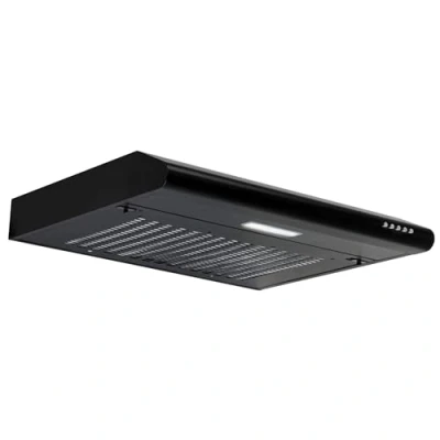 Image of Baridi 60cm Visor Cooker Hood Kitchen Extractor Fan for Undercabinets, Wall Mounting, Black DH107