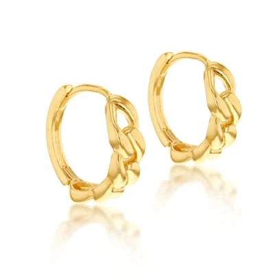 Image of Carissima Gold Women&#039;s 9ct Yellow Curb Huggy Earrings