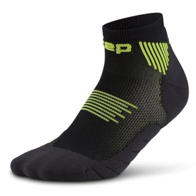 Image of CEP Men&#039;s Core 5.0 Low Cut Compression Running Socks Size IV/L/8 11, Black/Lime, L