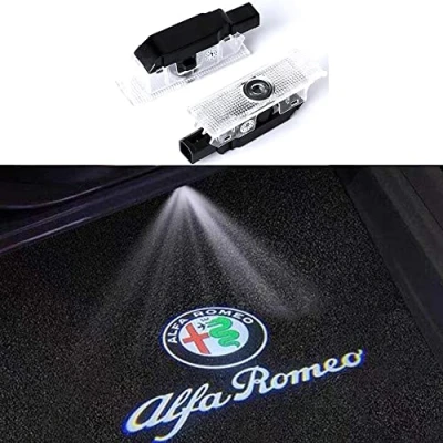 Image of Duleutgnu 2 x Car Door Lighting Welcome Logo Ghost Shadow Definition Decoration LED Doors Entry Lights 3D Emblem Lamp