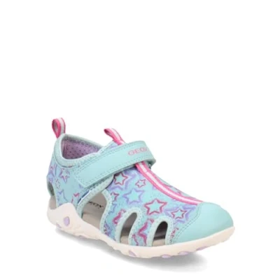Image of Geox Girls J Whinberry G Sandal, Aqua Lilac, 5 UK